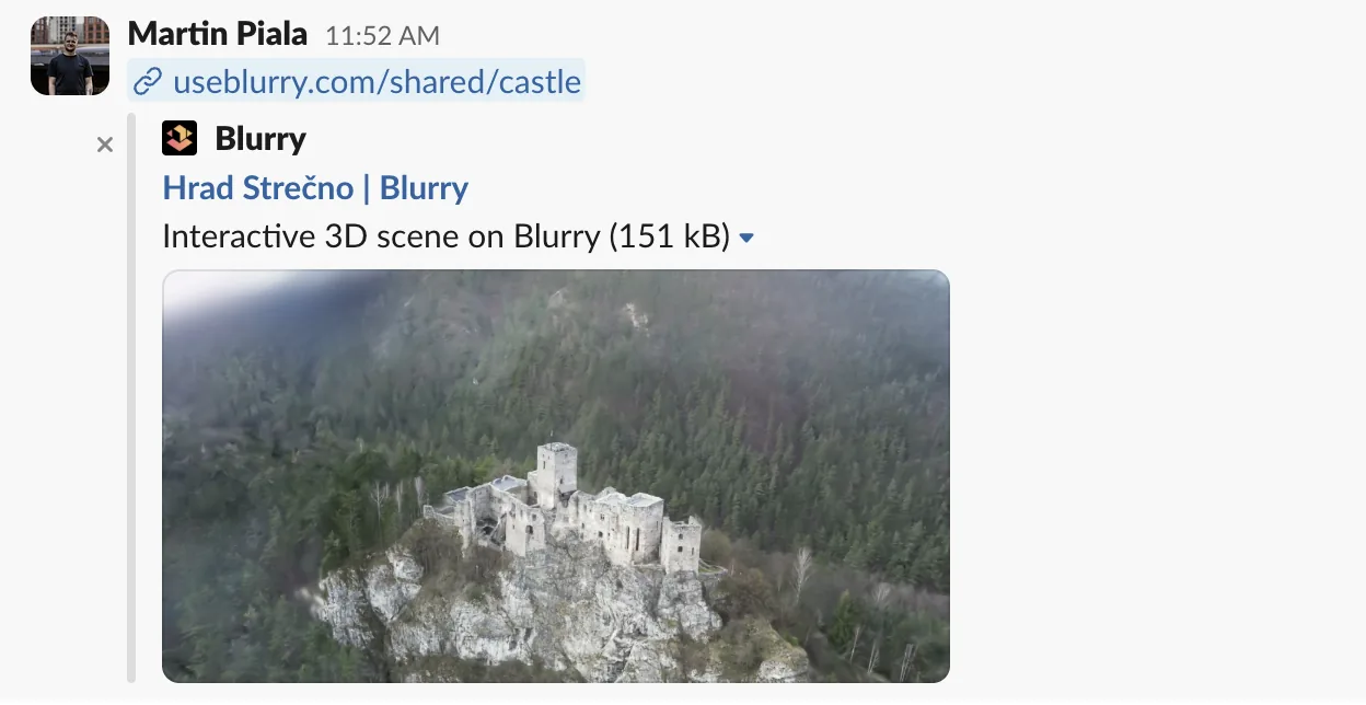 Slack preview of the castle model